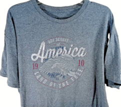Boy Scouts T-Shirt X-Large Gray America Home of the Free Distressed - $13.74