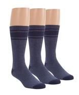 Blue Summit BS0034 Men&#39;s Tonal Stripe Crew Socks 6-12 Starry Night 3-Pair - $31.07