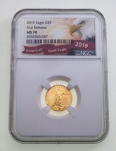2019 G$5 American Gold Eagle 1/10 Oz. NGC MS70 First Releases - £275.43 GBP