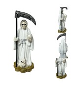Santa Muerte 4&quot; Statue White Dress | Holy Death Grim Reaper Skull Skelet... - $13.85