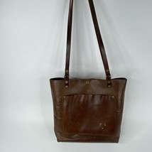 In Blue Handmade Mahogany Brown Small Leather Tote Bag, 11&quot; Tall x 10&quot; W x 3&quot; D - $75.00