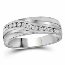 10k White Gold Mens Round Diamond Band Wedding Anniversary Ring 1 Ctw - £1,518.48 GBP