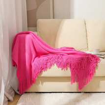 Sofa Blanket Knitted Shawl Solid Color Bed End Towel Wool Sofa Towel Hotel Bedro - $38.90+