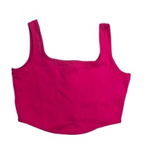Altard State Womens Hot Pink Crop Top Size Medium Corset Shirt Barbie Co... - $22.72