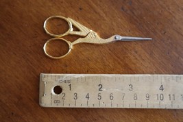 Vintage Ornate STORK Crane Heron Bird Embroidery SEWING Scissors 3.75&quot; H... - $195.21 MXN