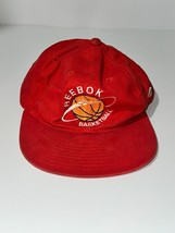 Vintage Reebok Basketball 6-Panel Hat Men&#39;s One-Size Red Embroidered Sna... - $33.87