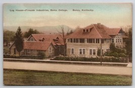 Berea Kentucky Log House Fireside Industries College Hand Colored Postcard P22 - £8.63 GBP