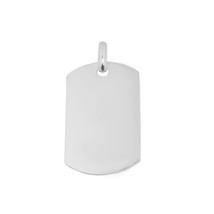 925 Solid Sterling Silver Heavy Large Dog Tag Mens Pendant Italian - £115.44 GBP