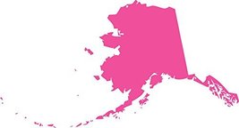 Picniva Pink Alaska AK map Car Vinyl Decal Sticker Laptop, Ipad, Window, Wall, T - £4.59 GBP