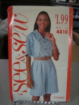Butterick See &amp; Sew 4810 Misses Shirt &amp; Shorts Pattern - Size 6-14 - £4.44 GBP