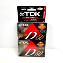 TDK D60 High Output Blank Audio Cassette Tapes IECI/Type 1 Pack of 2 New Sealed - £5.64 GBP