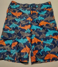 Teen Youth OP Ocean Pacific Board Shorts Swim Trunks Shark Print Sz 14-1... - £8.98 GBP