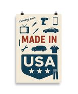 &quot;MADE IN USA&quot; Theme Poster – Patriotic American Product Icons Wall Art - $21.50+