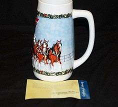 Vintage Budweiser Beer Stein Tankard Clydesdales 8-Horse Hitch Xmas 2009 w Box - £15.54 GBP