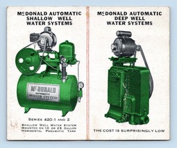 McDonald Underground Water Systems Folding Business Card Newton NJ BC2 - £13.18 GBP