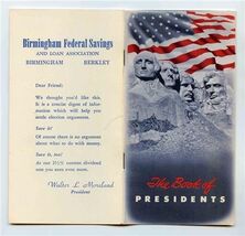 The Book of Presidents 1958 Birmingham Federal Savings - $11.88