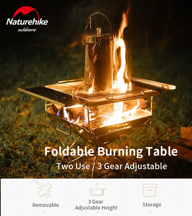 Naturehike Camping Portable Folding Barbecue Stove Adjustable Stainless Steel - £210.75 GBP