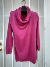 Moda International ~ Sz M Cotton/Cashmere Cowl Neck Cranberry Tunic Sweater - £21.45 GBP