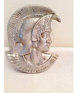 Vintage Pewter Metal Greek Roman Spartan Soldier Warrior Relief Casting ... - $24.59