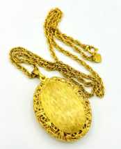 Vintage Judy Lee Gold Tone Filigree Locket Necklace - £23.65 GBP