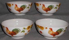 Set (4) Pfaltzgraff Rooster Meadow Pattern 6&quot; Soup Or Cereal Bowls - £39.56 GBP