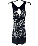 Rue 21 80/90&#39;s Style Sheath Dress Gathered Hem Animal Print Peekaboo Bac... - $27.12 CAD