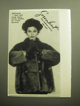 1958 Greenhut Fur Coat Ad - Whitecoat hair seal dyed many lovely shades - £13.80 GBP