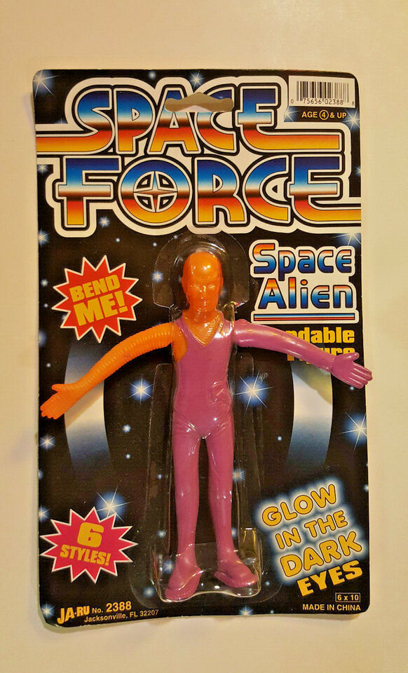 SPACE FORCE Space Alien NOC Bendy Action Figure X-Files Glow In The Dark... - $154.25