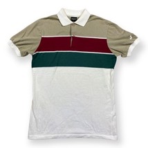 Vintage 90s Jantzen Polo Golf Colorblock Shirt Medium Essential Earth Tones - $19.79