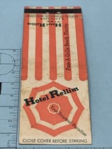 Front Strike Matchbook Cover  Hotel Rellim  Pass A Grille Beach, Fl   gmg foxing - £9.72 GBP
