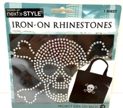Next Style Fashion Art Iron On Rhinestone 1 Piece Skull and Crossbones Brand New - £2.90 GBP
