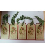 Vintage Wood Christmas Name Gift Tags Lot of 5 With Ribbons - $17.84 CAD