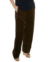 WeBeBop Women&#39;s Solid BROWN Crinkle Rayon Easy Pant 0X 1X 2X 3X 4X 5X 6X - £65.99 GBP+