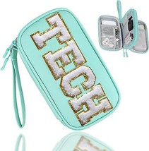 Electronics Organizer Bag Travel with Chenille Letter Patch TECH Traveling Must  - £26.39 GBP