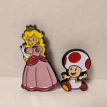 Princess Peach And Toad Enamel Pins Bundle Official Mario Nintendo Collectibles - £11.56 GBP