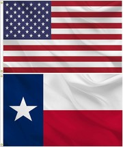 American And Texas State Flag Combo Set 3X5 Ft 100D Polyester - £22.74 GBP