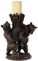 Candle Holder Helping Bears Candlestick Rustic Hand Painted OK Casting, USA Made - £466.76 GBP