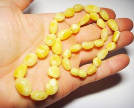 Natural Amber Necklace Natural Baltic Amber  knotted yellow pieces  21.08gr A60 - $98.01