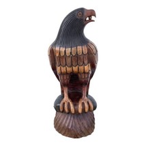 Hand Carved Wood 19” Eagle Ball In Mouth By Maxie Dawkins 1986 Jamaican - $89.09