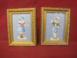 Framed Pair Antique 1883 Paper Dolls - $39.59