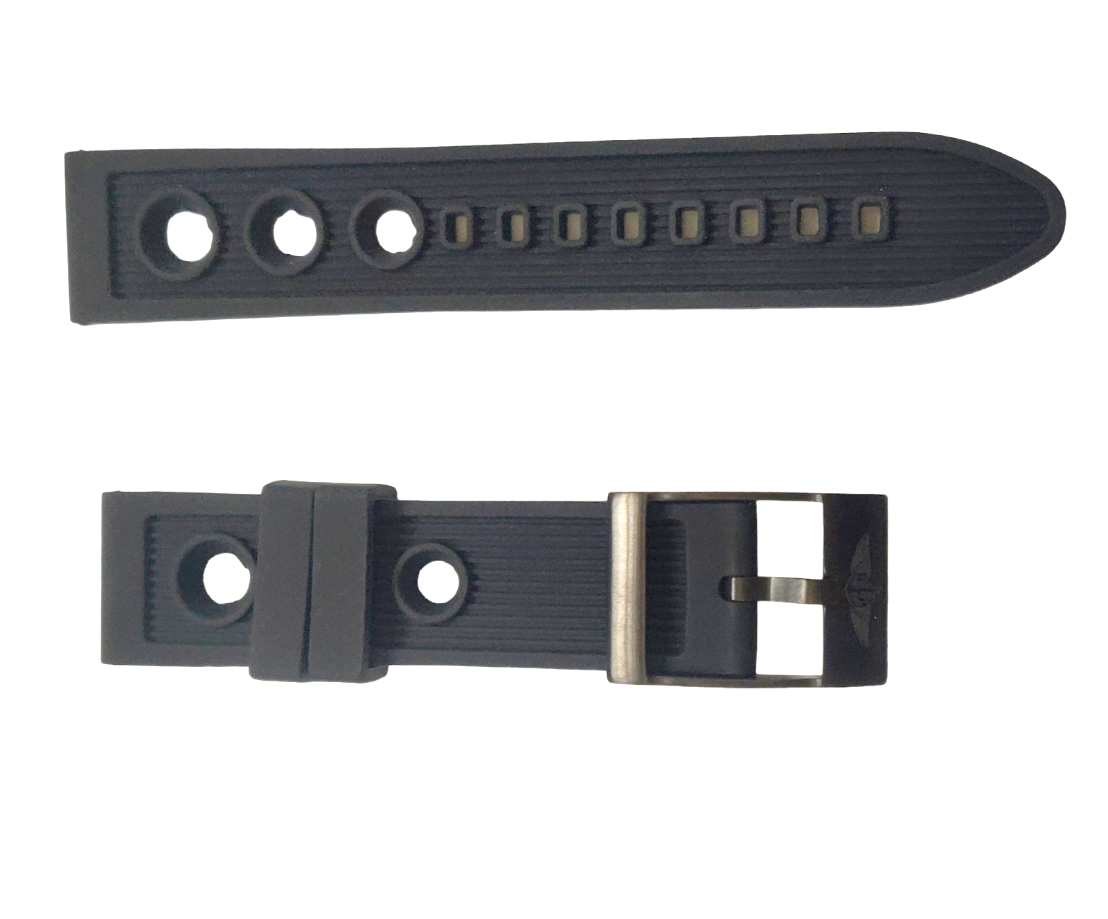 Primary image for Silicone Wristwatch Strap 22mm Black for Breitling watch (black buckle)