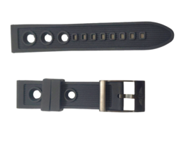Silicone Wristwatch Strap 22mm Black for Breitling watch (black buckle) - $28.22