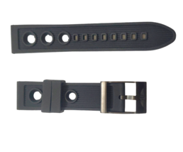 Silicone Wristwatch Strap 22mm Black for Breitling watch (black buckle) - £22.47 GBP