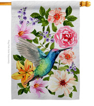 Colorful Hummingbird - Impressions Decorative House Flag H105064-BO - £29.54 GBP