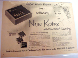 1953 Kotex Ad You&#39;ve Never Known Such Softness! - £6.38 GBP