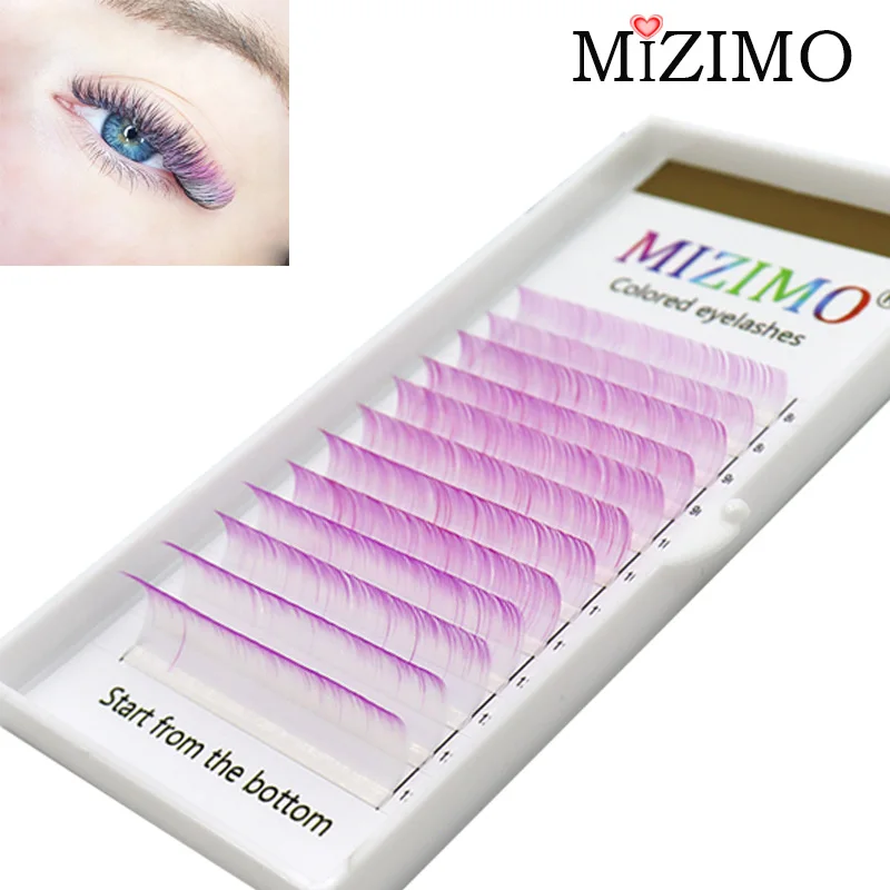 Ngle grafted color gradient grafted false eyelashes with 6 lengths and 12 rows of mixed thumb200