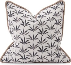 Pillow Throw HOWARD ELLIOTT Square 20x20 Hemp Charcoal Gray Linen Polyester - £251.36 GBP