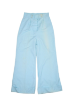 Vintage 80s Pants Womens 24 Flare Bell Bottom Light Blue Wide Leg High Waist - £21.87 GBP