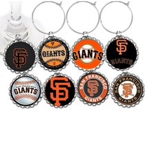 San Francisco Giants  party theme wine glass cup charms markers 8 party ... - $11.25