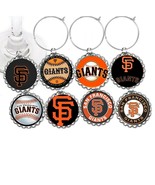 San Francisco Giants  party theme wine glass cup charms markers 8 party ... - €9,61 EUR